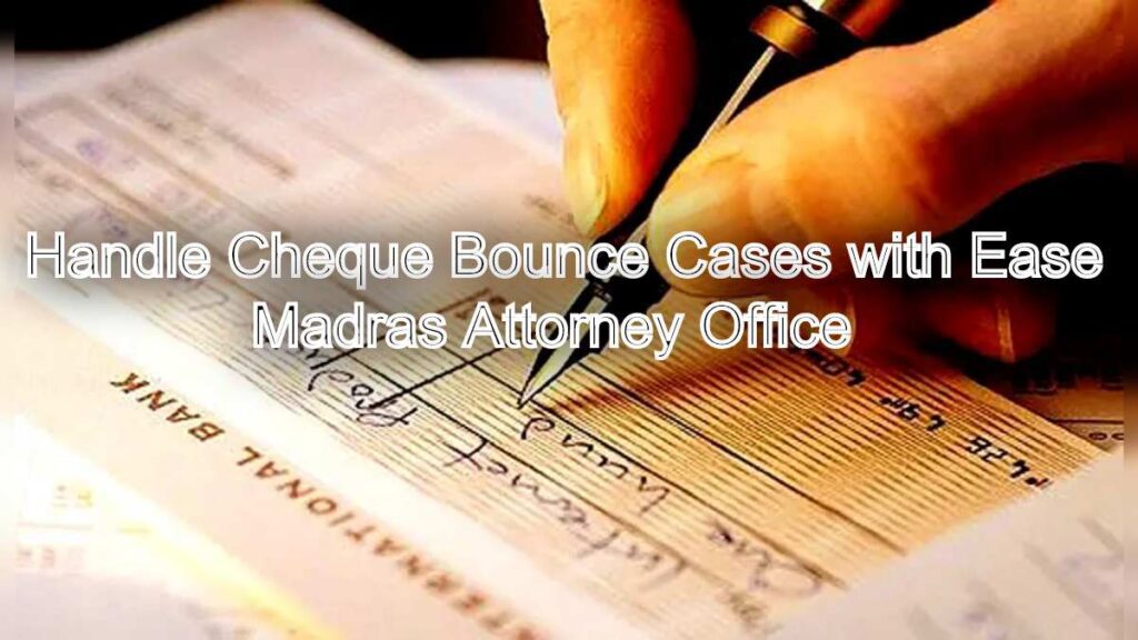 Handle Cheque Bounce Cases with Ease: Consult Our Chennai Attorneys